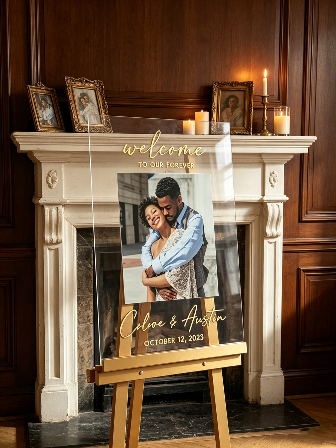 Modern Photo Acrylic Wedding Welcome Sign